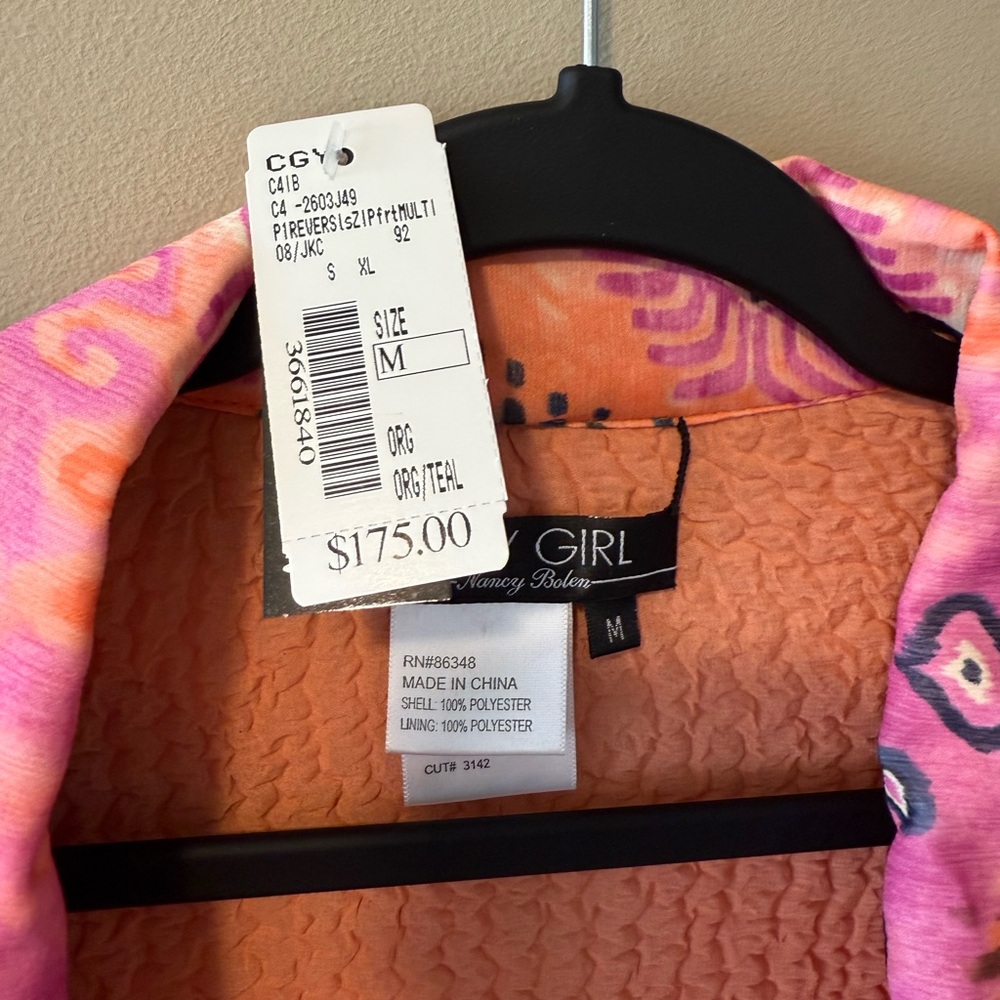 NWT City Girl - Nancy Bolen Vibrant Multicolour Reversible Jacket - Picture 13 of 14